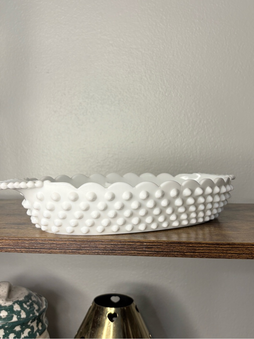 White Hobnail Milk Glass Dish